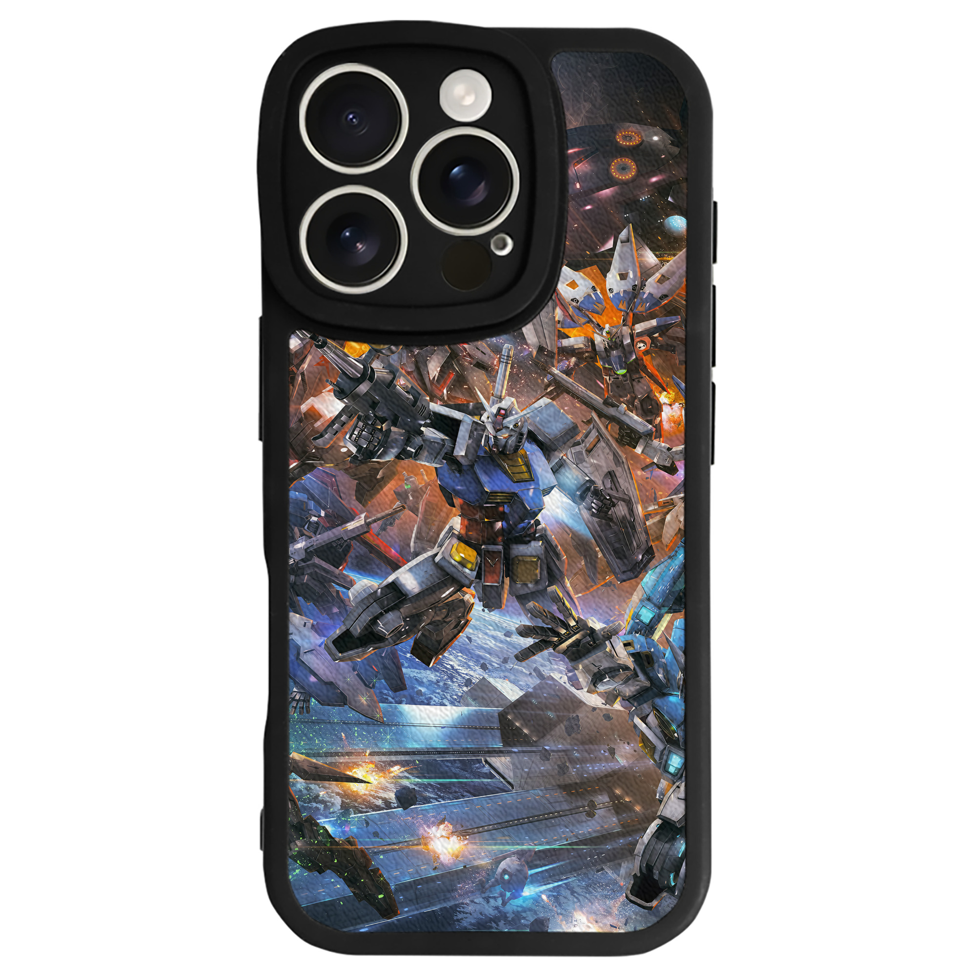 （画像用） 機動戦士ガンダム Mobile Suit Gundam 【iPhone 16シリーズ対応】シリコンスマホケース（レザー調） 材質：シリコン